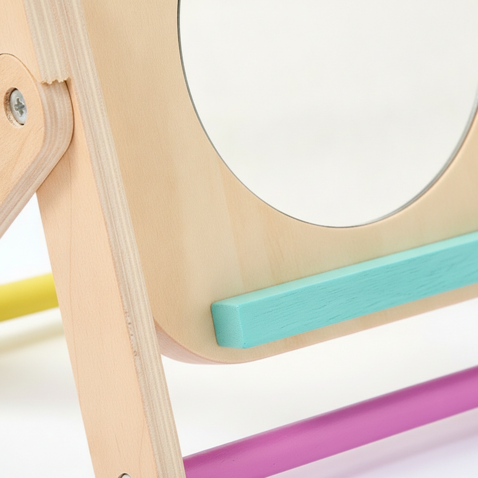 Baby Nursery Mirror - Wooden Mirror with Cards Educational Bear