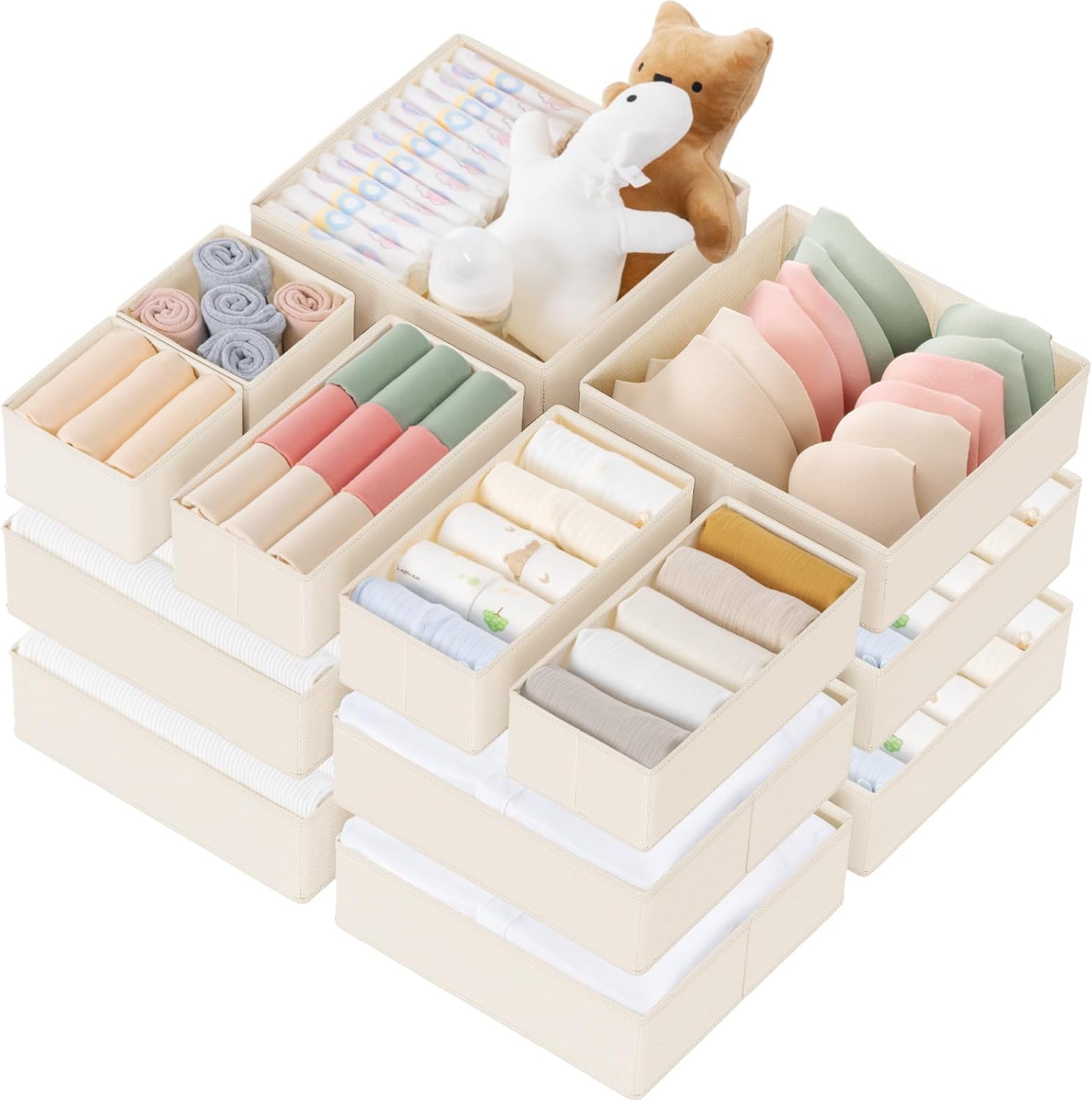 Baby Nursery Closet Organization - Drawer Organizer Clothes, 21 Pack Dresser