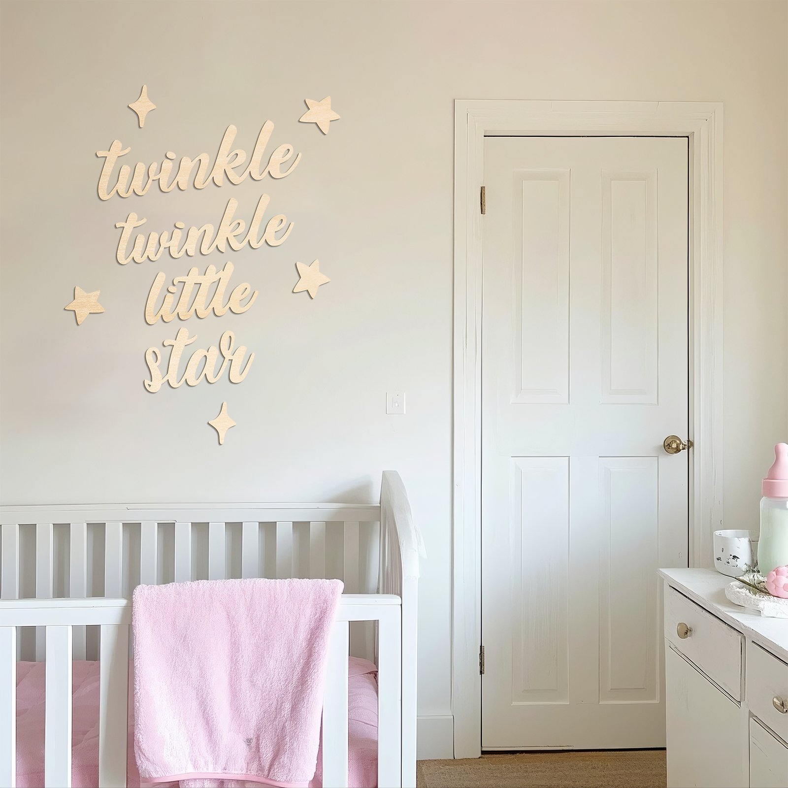 Baby Nursery Wall Decor - Twinkle Twinkle Little Star Wooden Sign