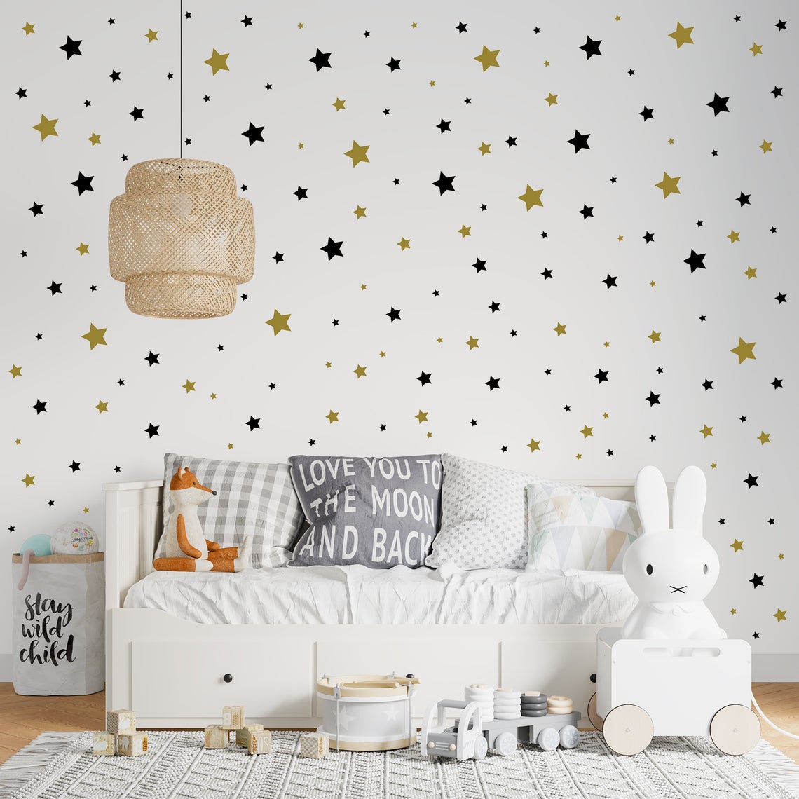 Baby Nursery Wall Decals - Cartoon 65Pcs Star Wall Sticker Baby