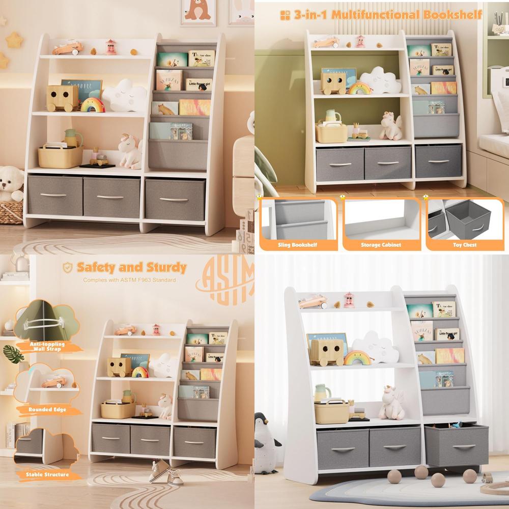 Baby Nursery Bookcase - ES Kids Bookshel and Toy Storage