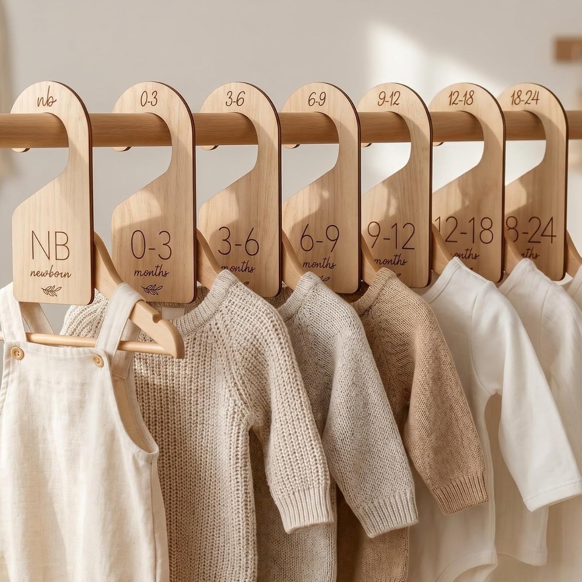 Baby Nursery Closet - Beautiful Wooden Baby Closet Dividers Set