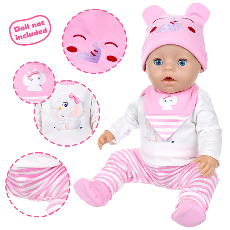 Baby Nursery Set - Doll Clothes Set for 16-18 Inch