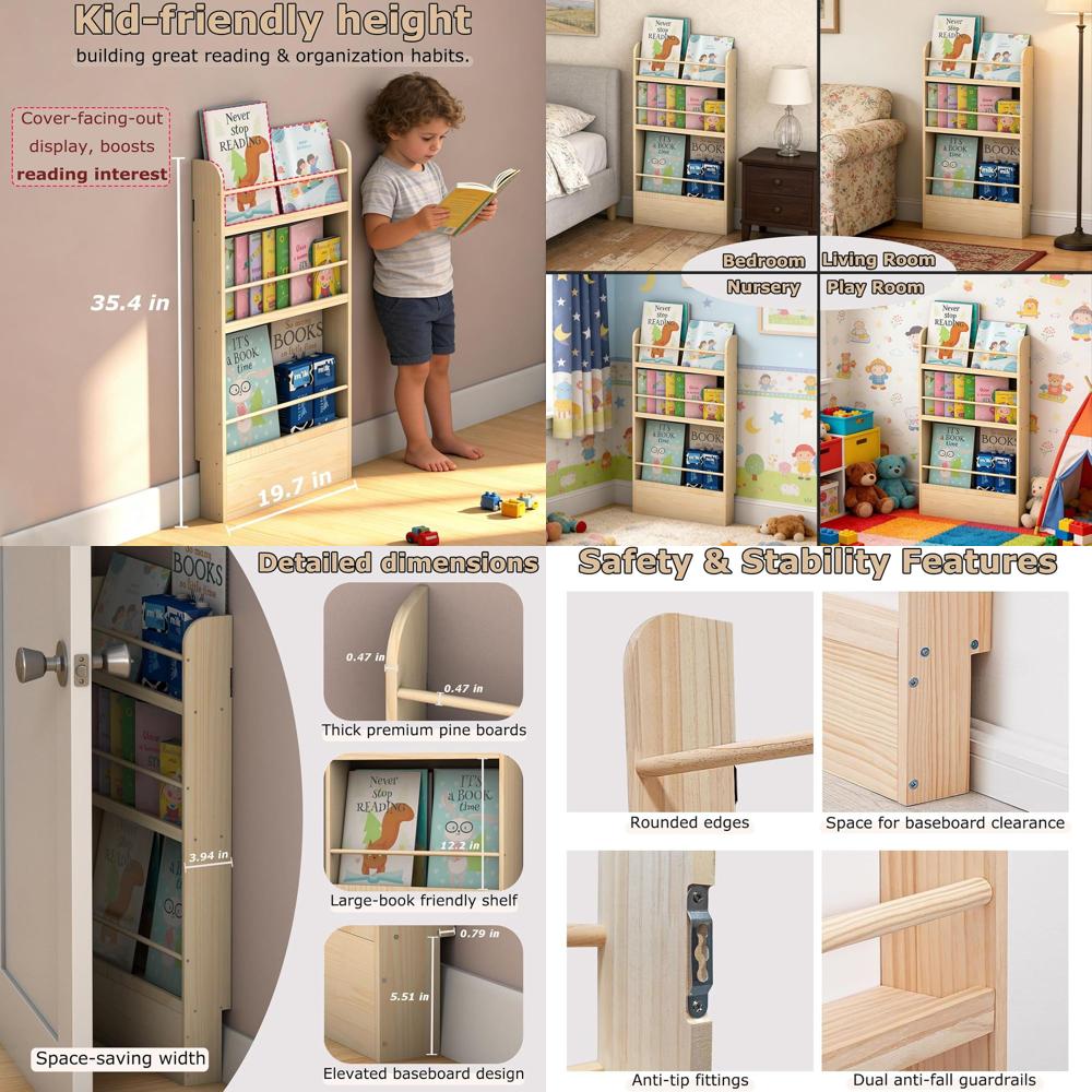 Baby Nursery Bookcase - Behind The Door Bookshel - Montori