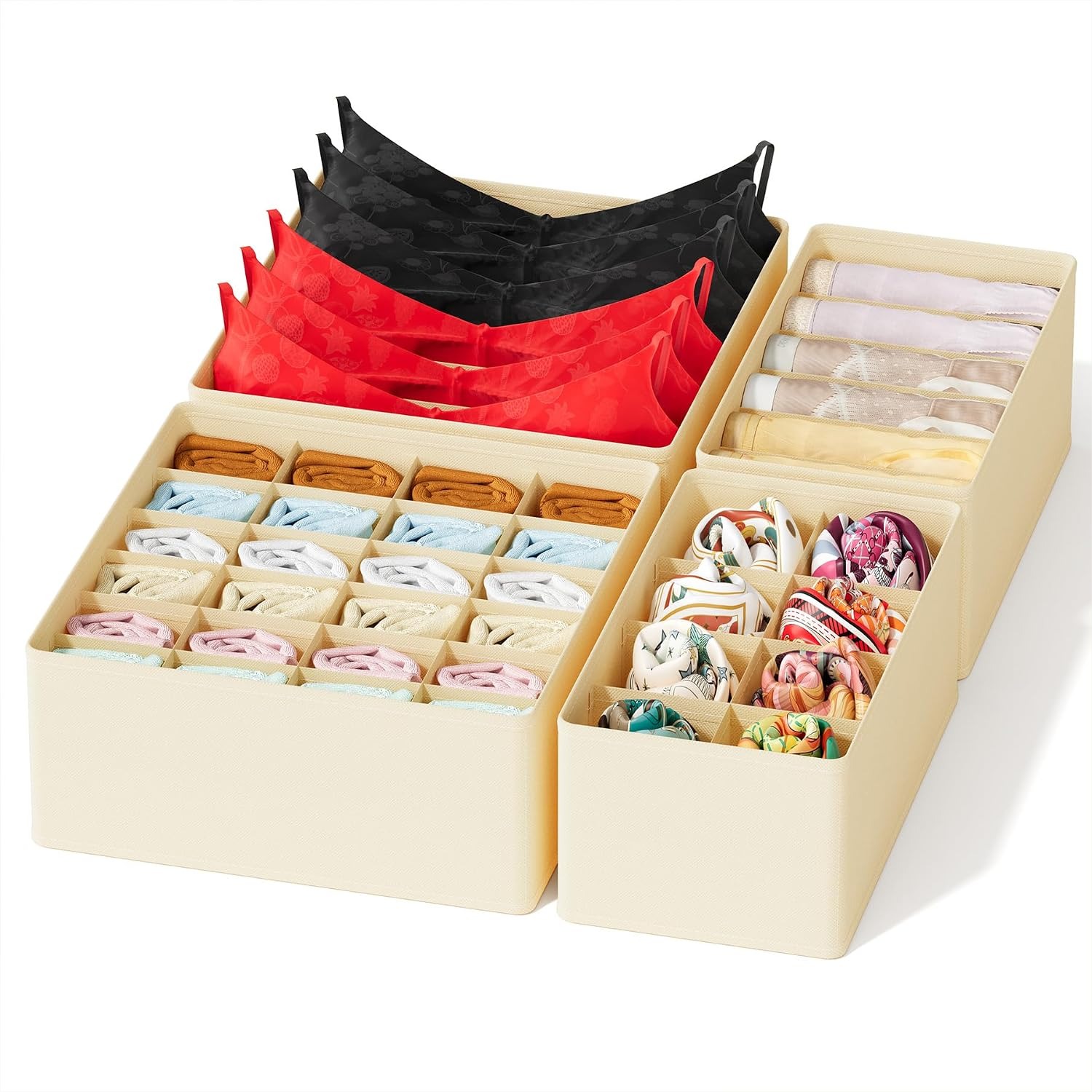 Baby Nursery Closet - Drawer Organizer 4 Pack with Dividers