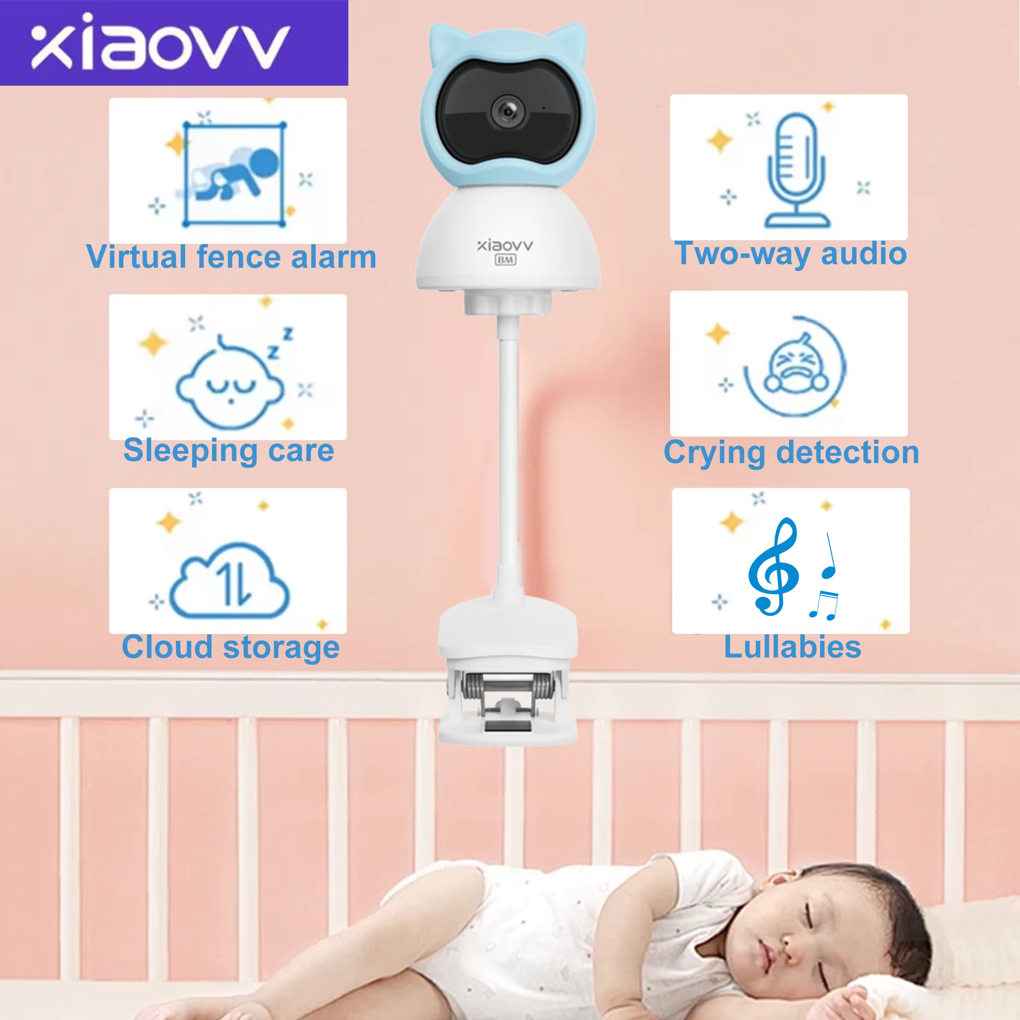 Baby Nursery Mobile - 4MP WiFi xiaovv indoor Baby Monitor