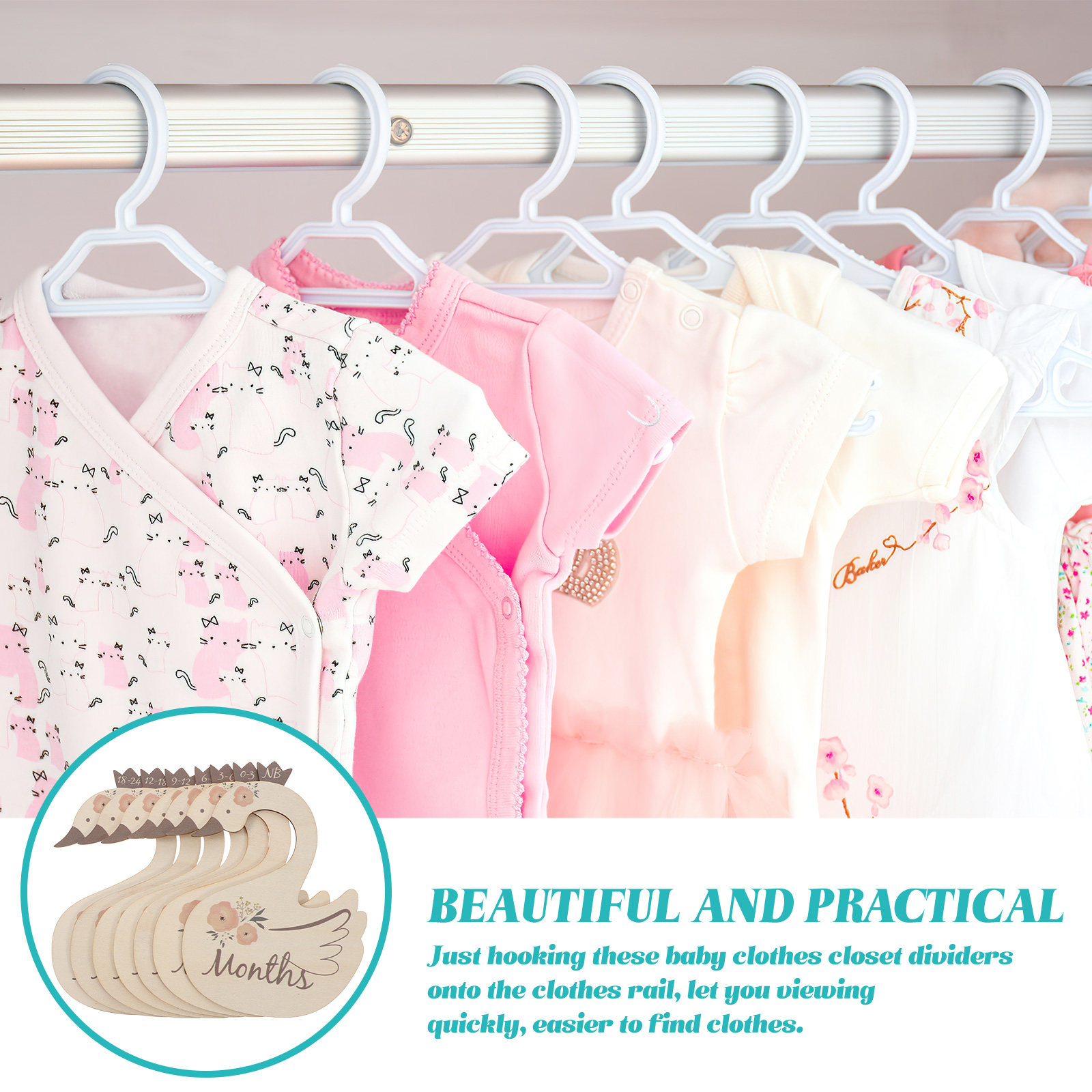 7Pcs Swan Baby Clothes Size Di - Baby Nursery Closet avis et prix
