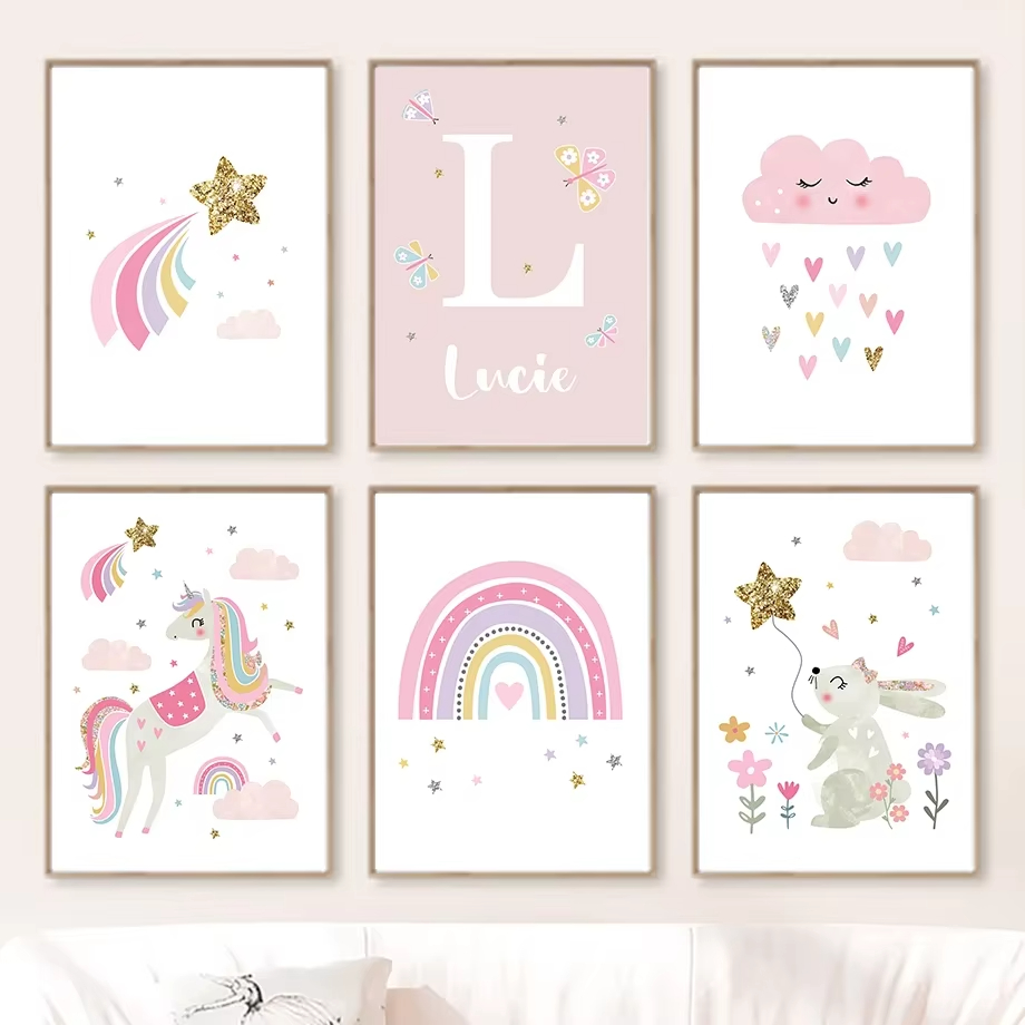 Pink Unicorn Rabbit Rainbow Cl - Baby Nursery Mirror avis et prix