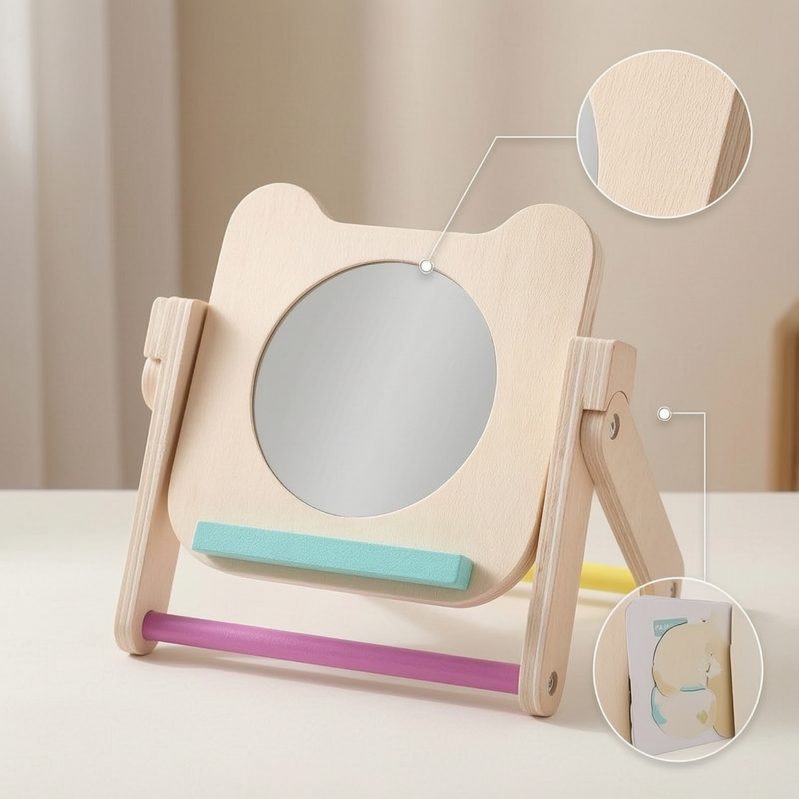 Wooden Mirror with Cards Educa - Baby Nursery Mirror avis et prix