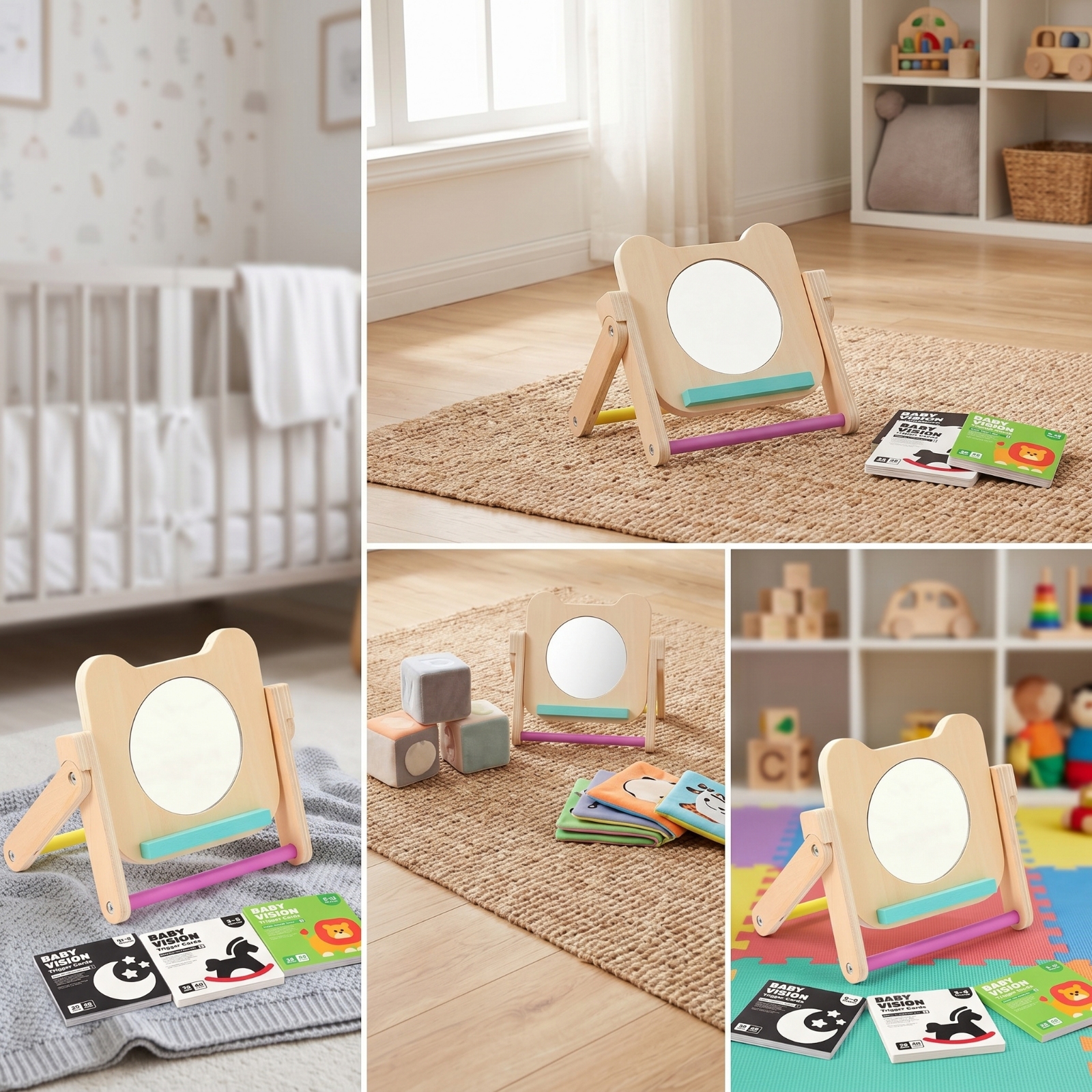 Wooden Mirror with Cards Educa - Baby Nursery Mirror avis et prix