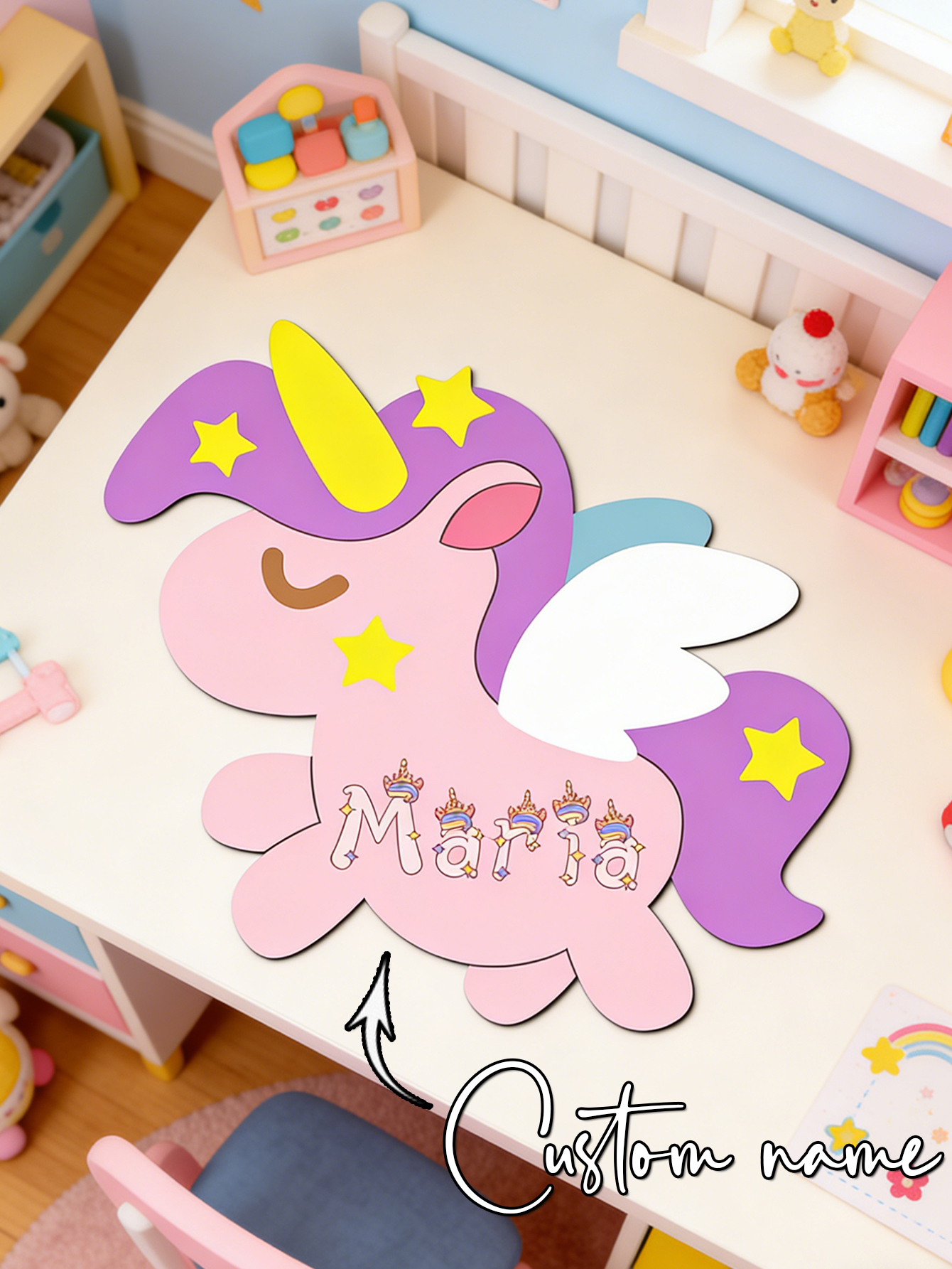 Custom Unicorn Wooden Name Sig - Baby Nursery Wall Decor avis et prix