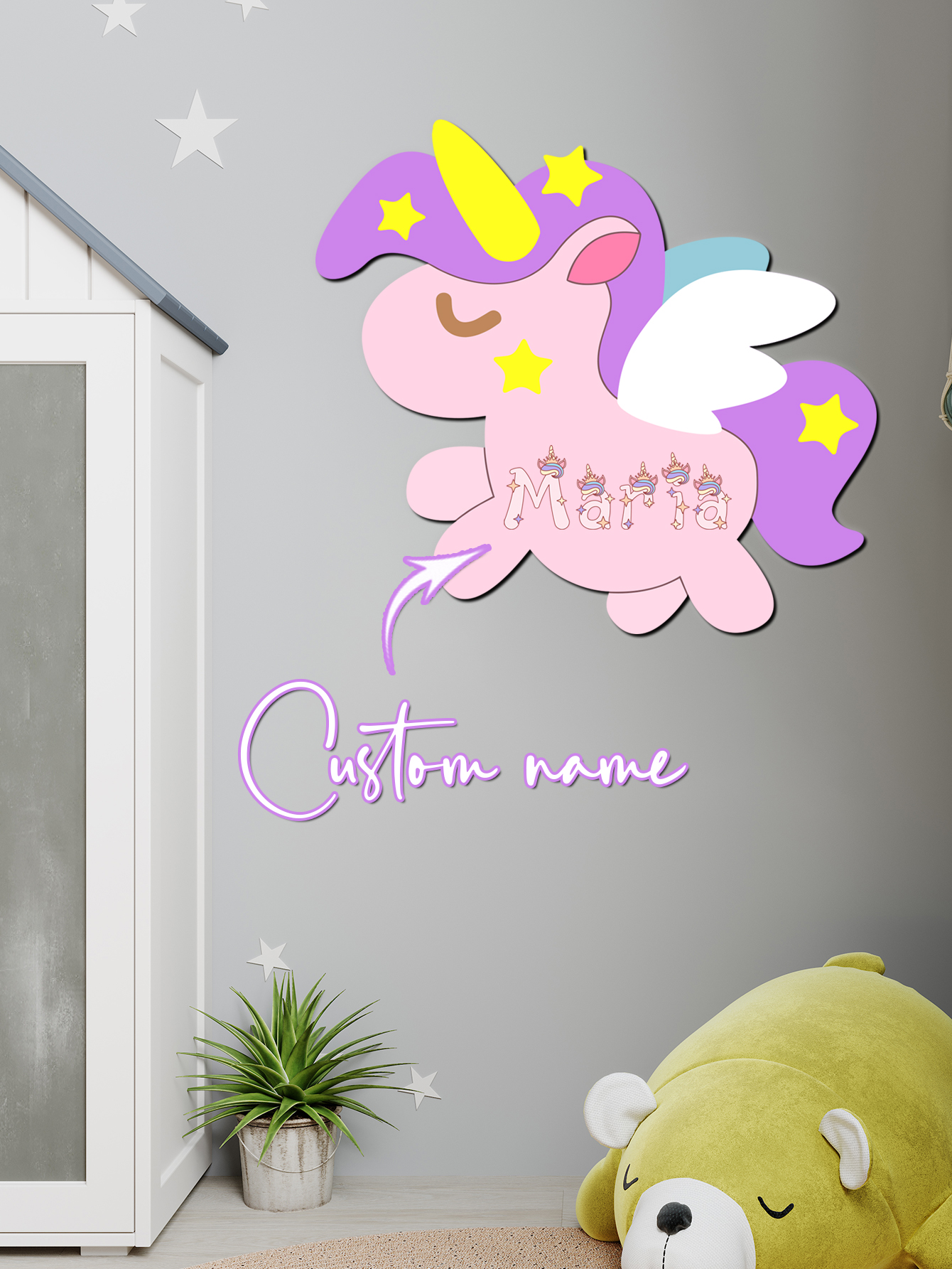 Custom Unicorn Wooden Name Sig - Baby Nursery Wall Decor avis et prix