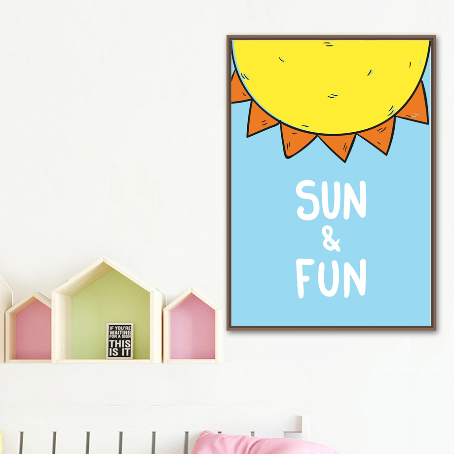 Cartoon Sun Orange Juice Poste - Baby Nursery Mirror avis et prix