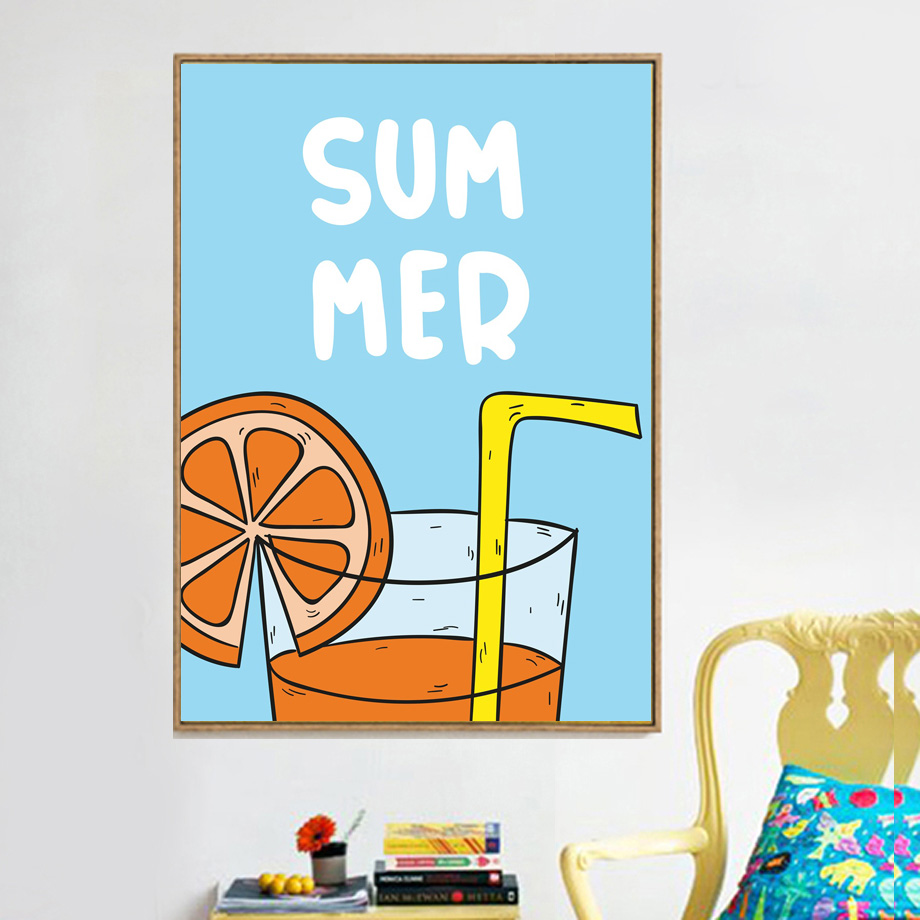 Cartoon Sun Orange Juice Poste - Baby Nursery Mirror avis et prix