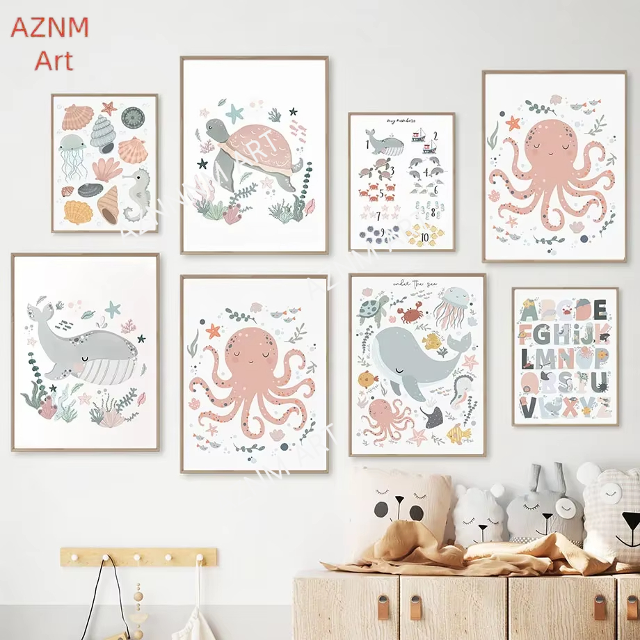 Under the Sea Nursery Wall Art - Baby Nursery Gender Neutral avis et prix