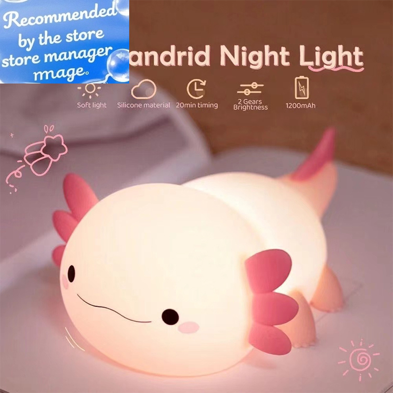 Cute Axolotl Night Light Silic - Baby Nursery Light avis et prix