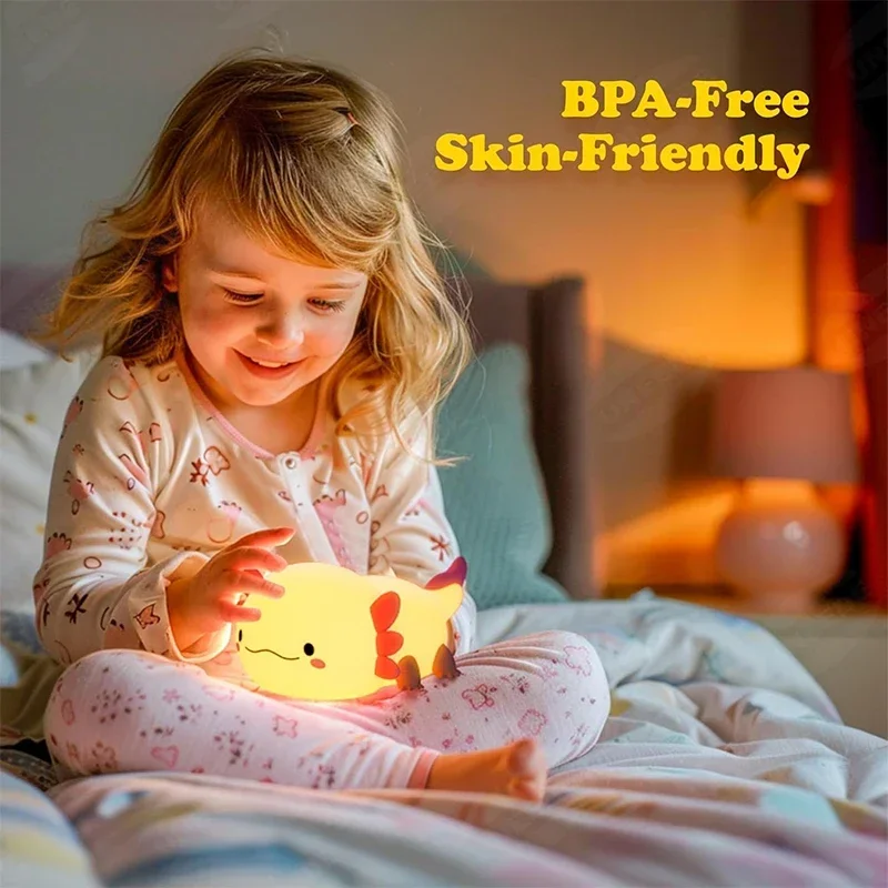Cute Axolotl Night Light Silic - Baby Nursery Light avis et prix