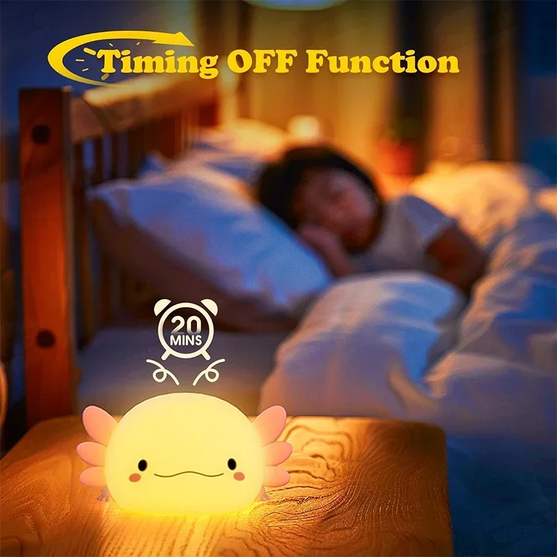 Cute Axolotl Night Light Silic - Baby Nursery Light avis et prix