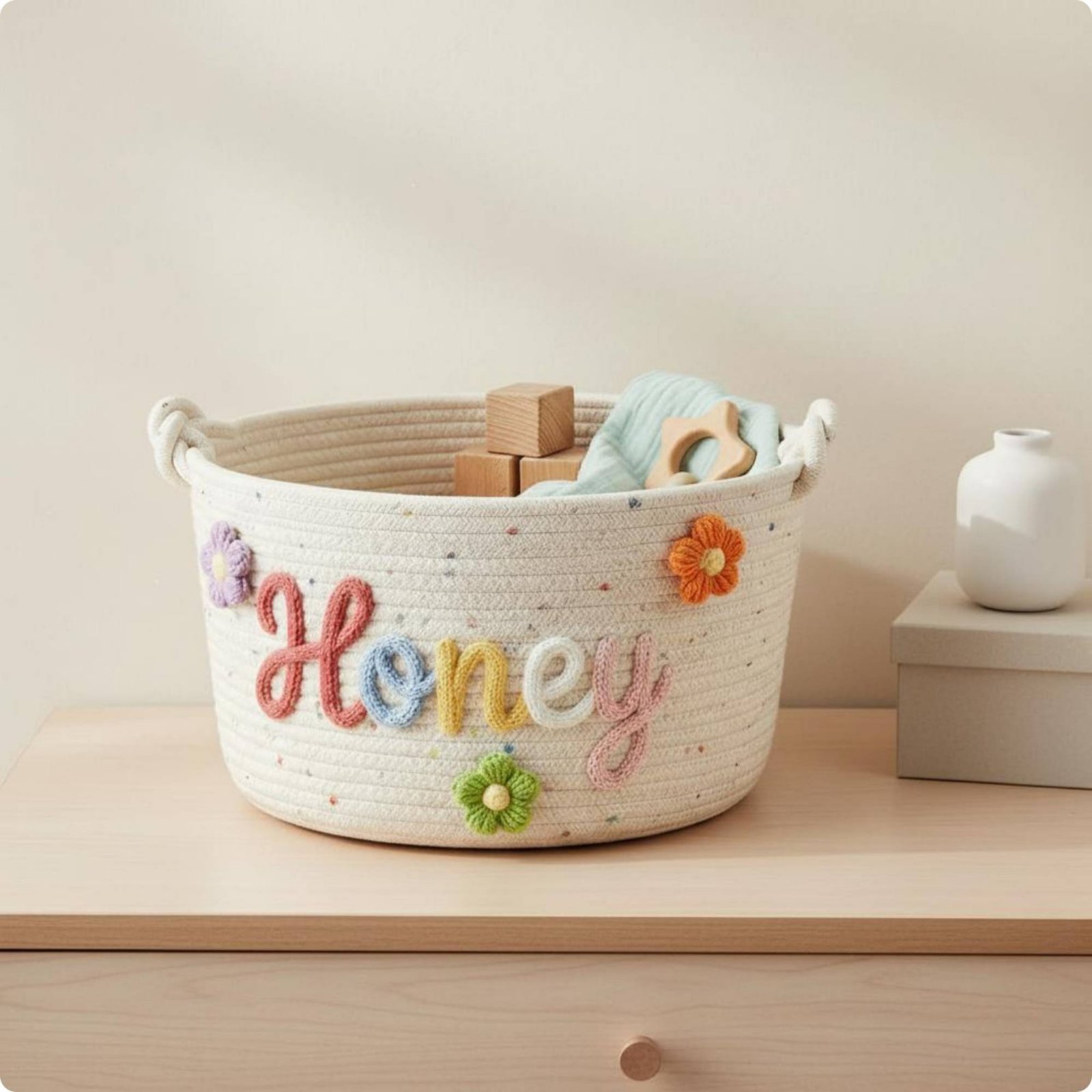 Embroidered Name Nursery Conta - Baby Nursery Fabric avis et prix