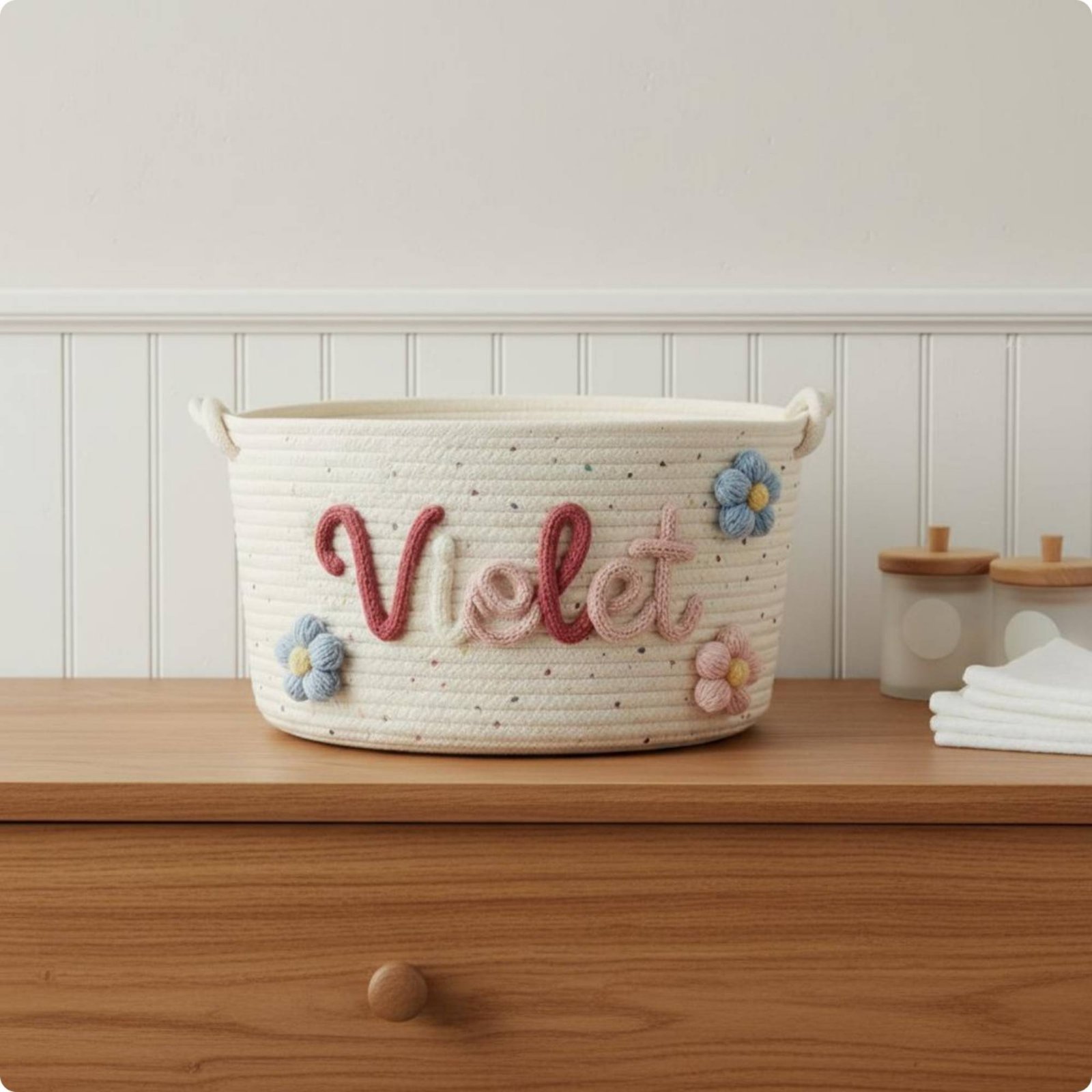 Embroidered Name Nursery Conta - Baby Nursery Fabric avis et prix