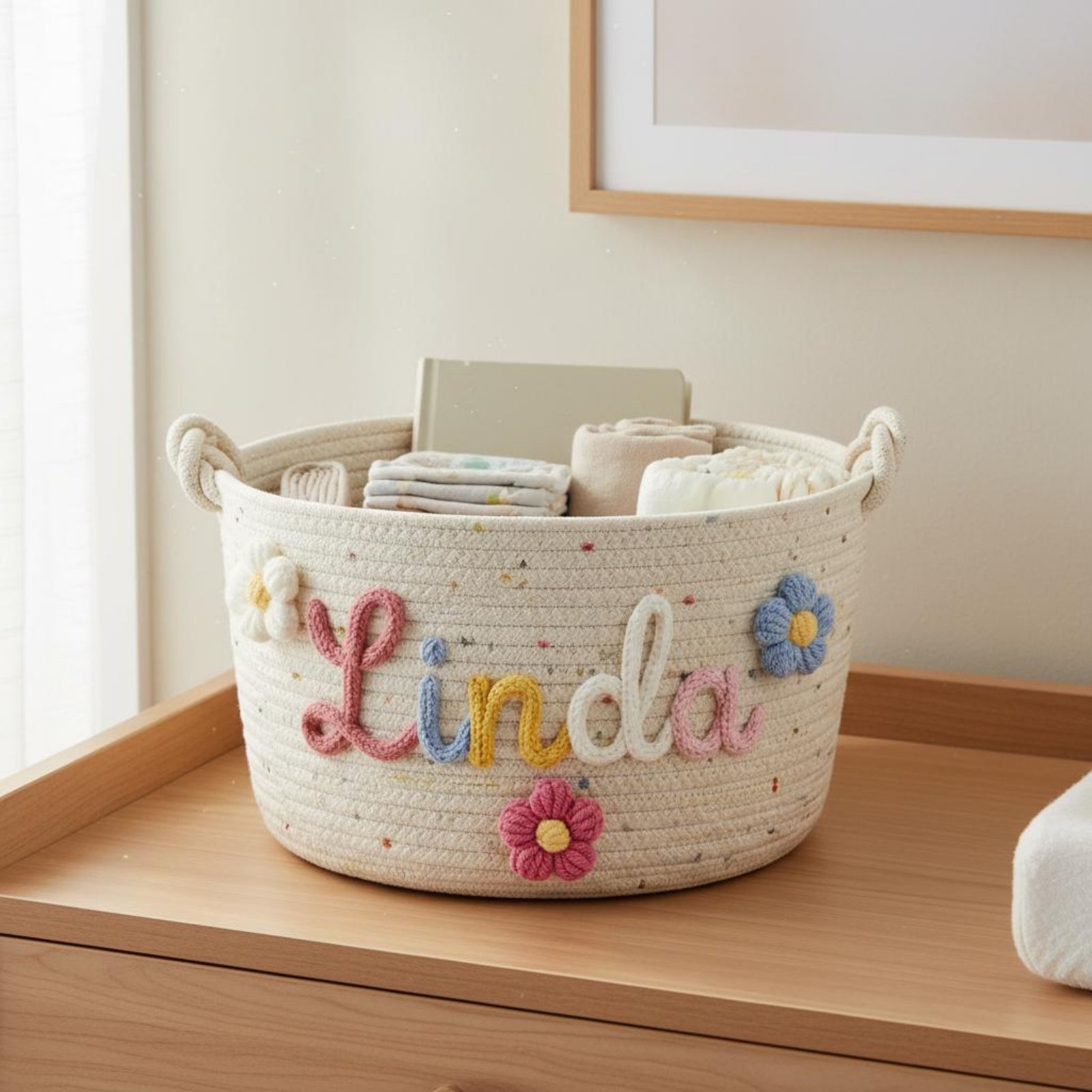 Embroidered Name Nursery Conta - Baby Nursery Fabric avis et prix