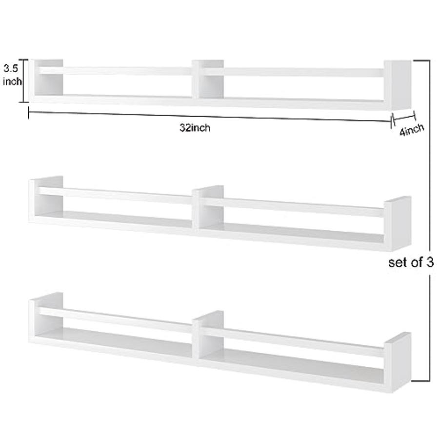White Nursery Bookshelves, 32I - Baby Nursery Floating Shelves avis et prix
