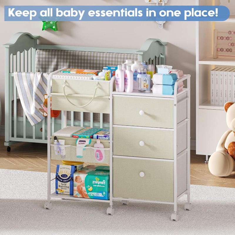 Large Capacity Baby Diaper Org - Baby Nursery Utility Cart avis et prix