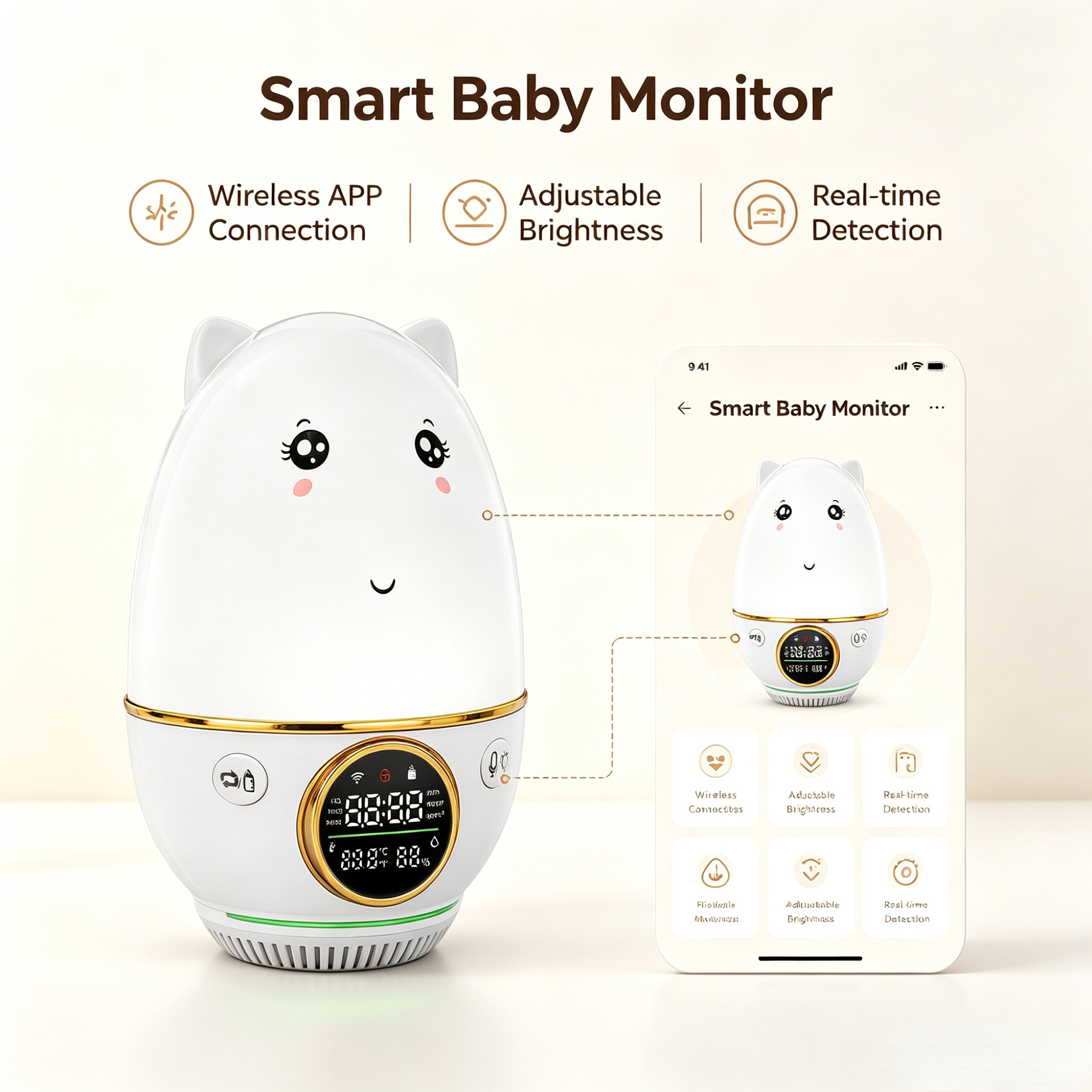 HoldPeak Baby Monitor CO₂±50pp - Baby Nursery Co avis et prix