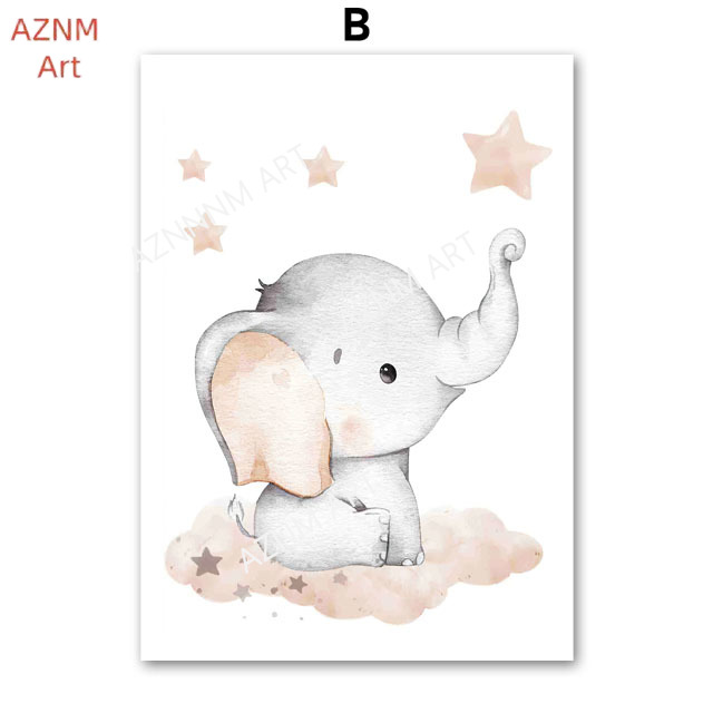Elephant Balloon Rainbow Moon  - Baby Nursery Prints avis et prix