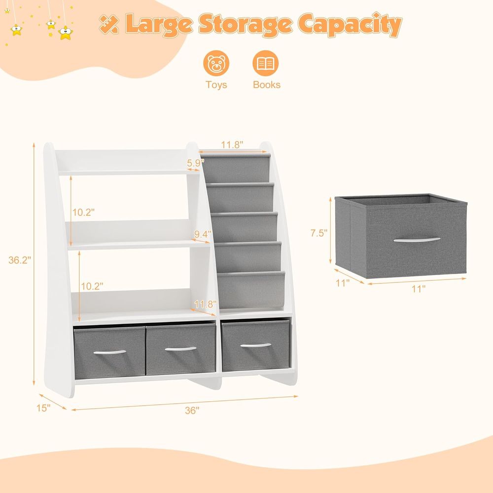 ES Kids Bookshel and Toy Stora - Baby Nursery Bookcase avis et prix