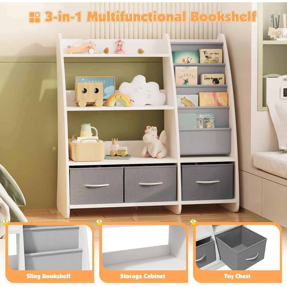 ES Kids Bookshel and Toy Stora - Baby Nursery Bookcase avis et prix