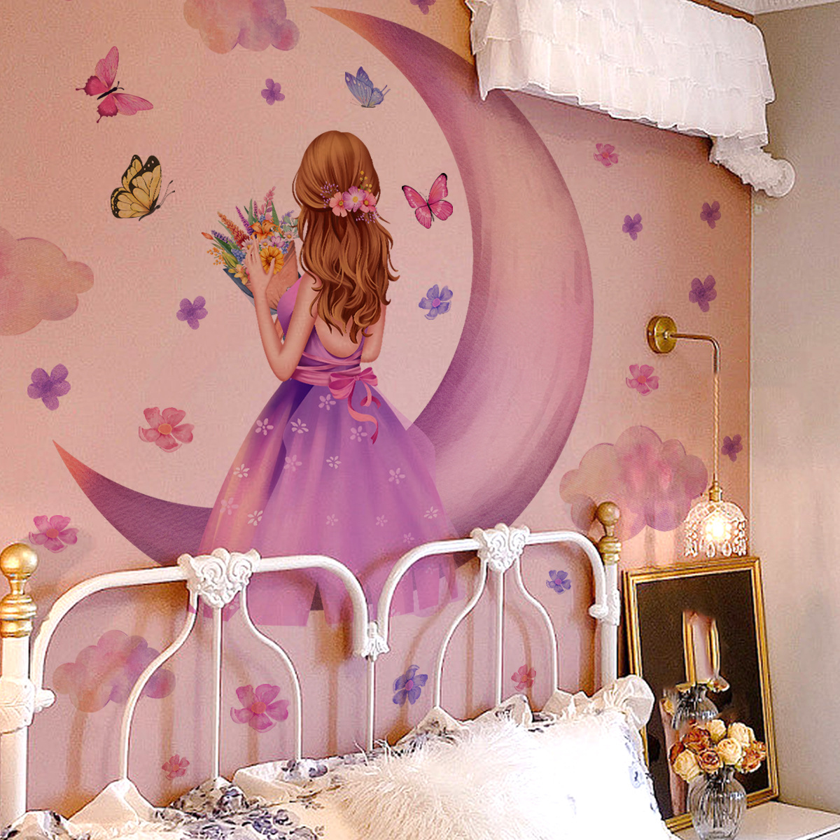 Large Girl Vinyl Tile Child Wa - Baby Nursery Ideas Girl avis et prix