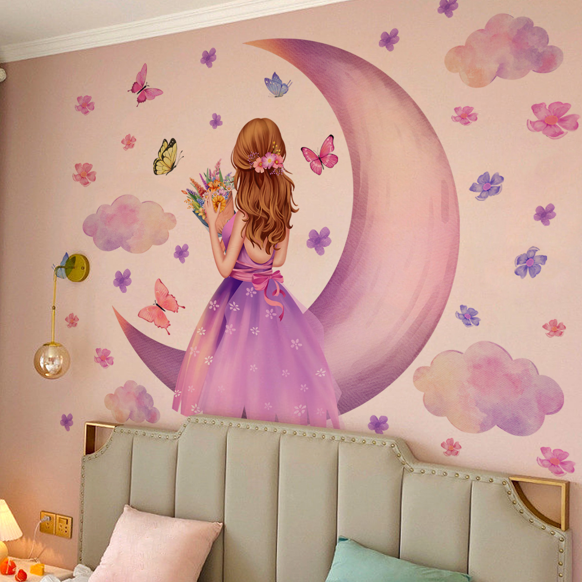 Large Girl Vinyl Tile Child Wa - Baby Nursery Ideas Girl avis et prix