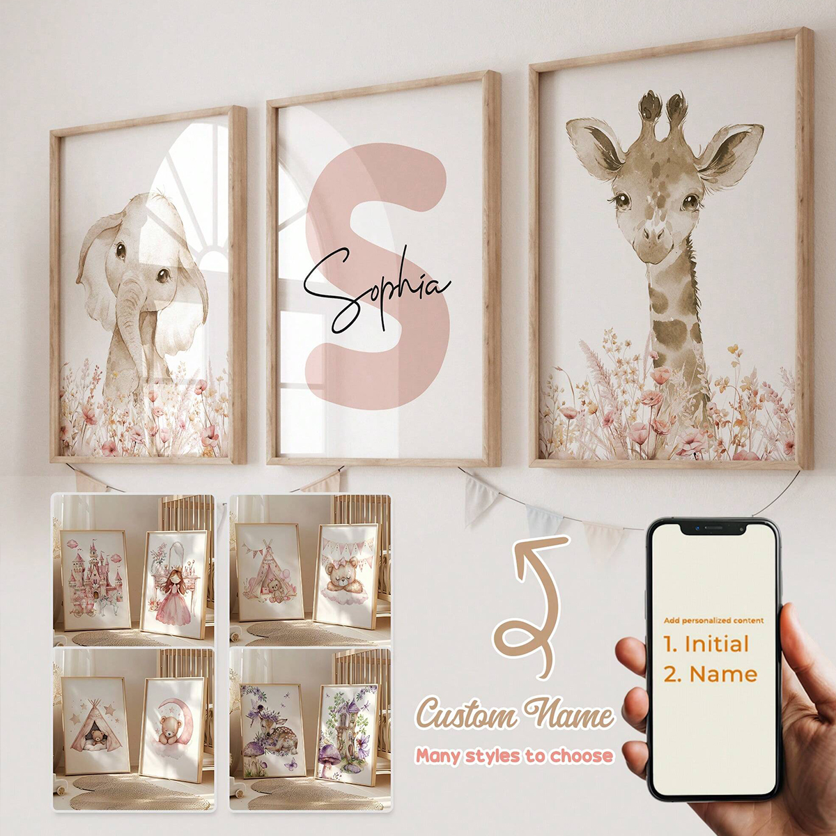 Custom Name Nursery Wall Art S - Baby Nursery Prints avis et prix