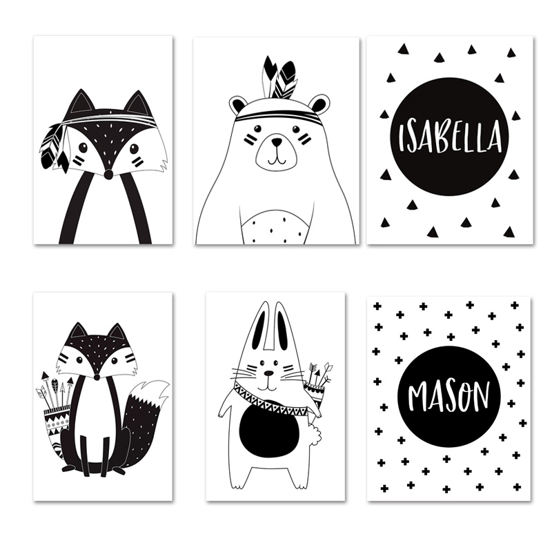 Black White Cartoon Bear Rabbi - Baby Nursery Mirror avis et prix