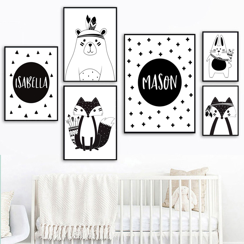 Black White Cartoon Bear Rabbi - Baby Nursery Mirror avis et prix