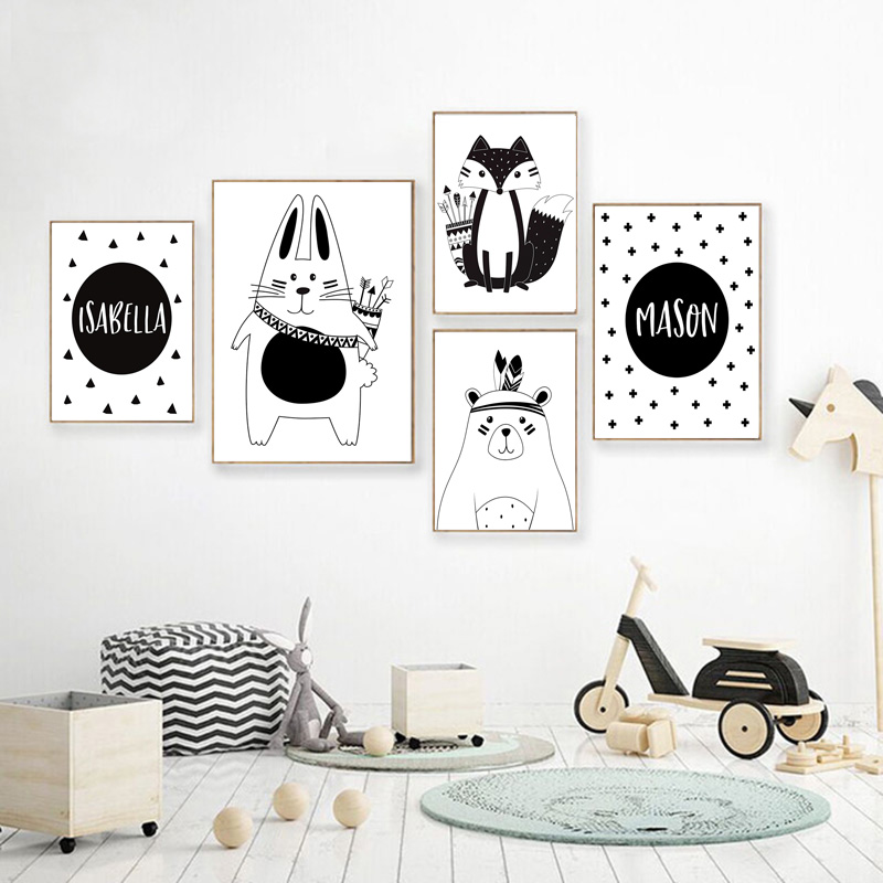 Black White Cartoon Bear Rabbi - Baby Nursery Mirror avis et prix