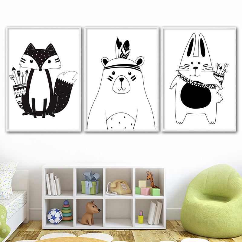 Black White Cartoon Bear Rabbi - Baby Nursery Mirror avis et prix
