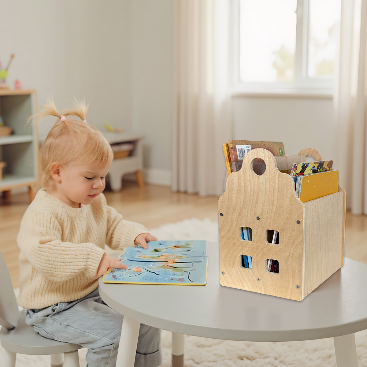 Toddler Bookshelf Double-Sided - Baby Nursery Bookcase avis et prix