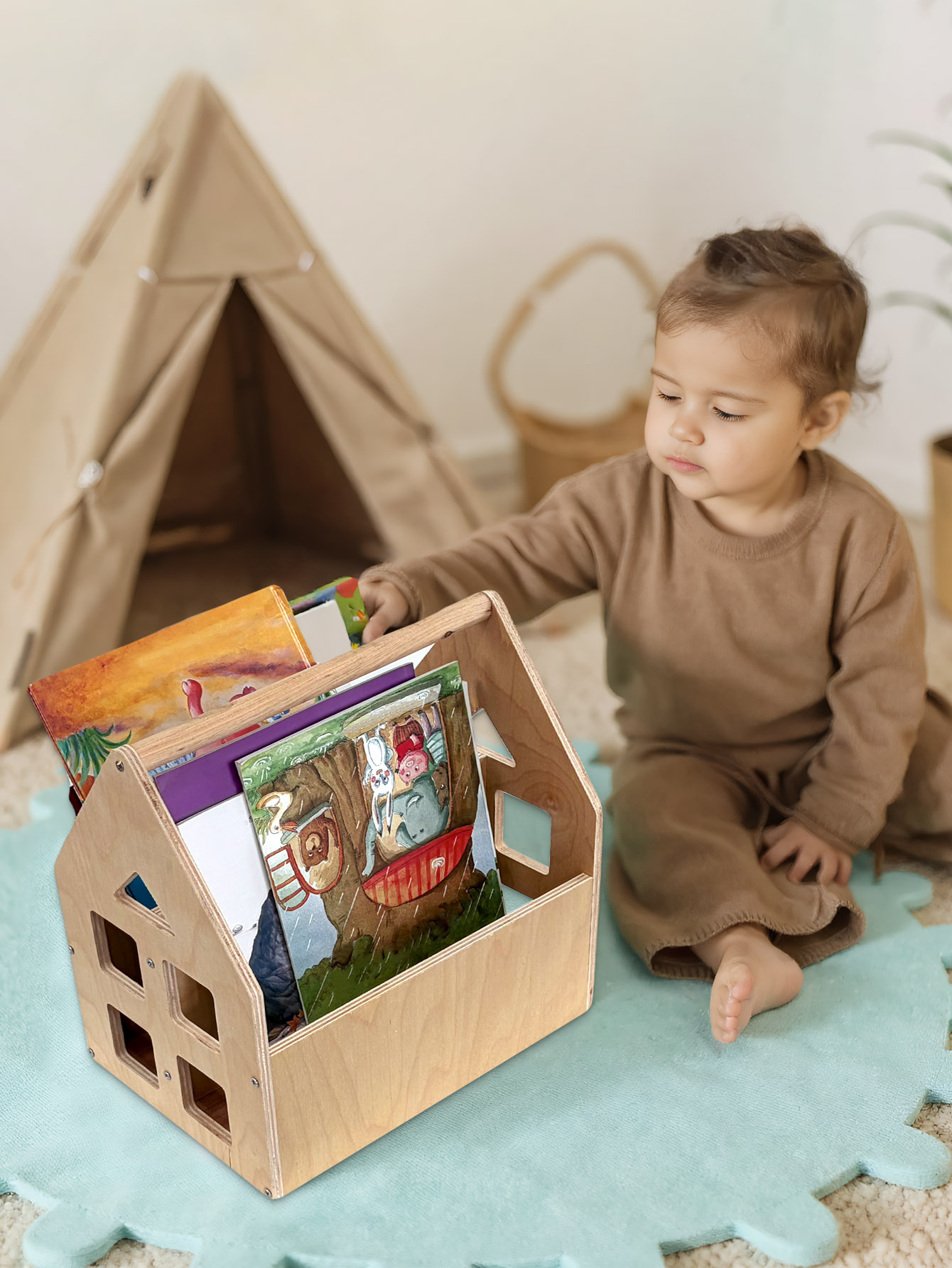 Toddler Bookshelf Double-Sided - Baby Nursery Bookcase avis et prix