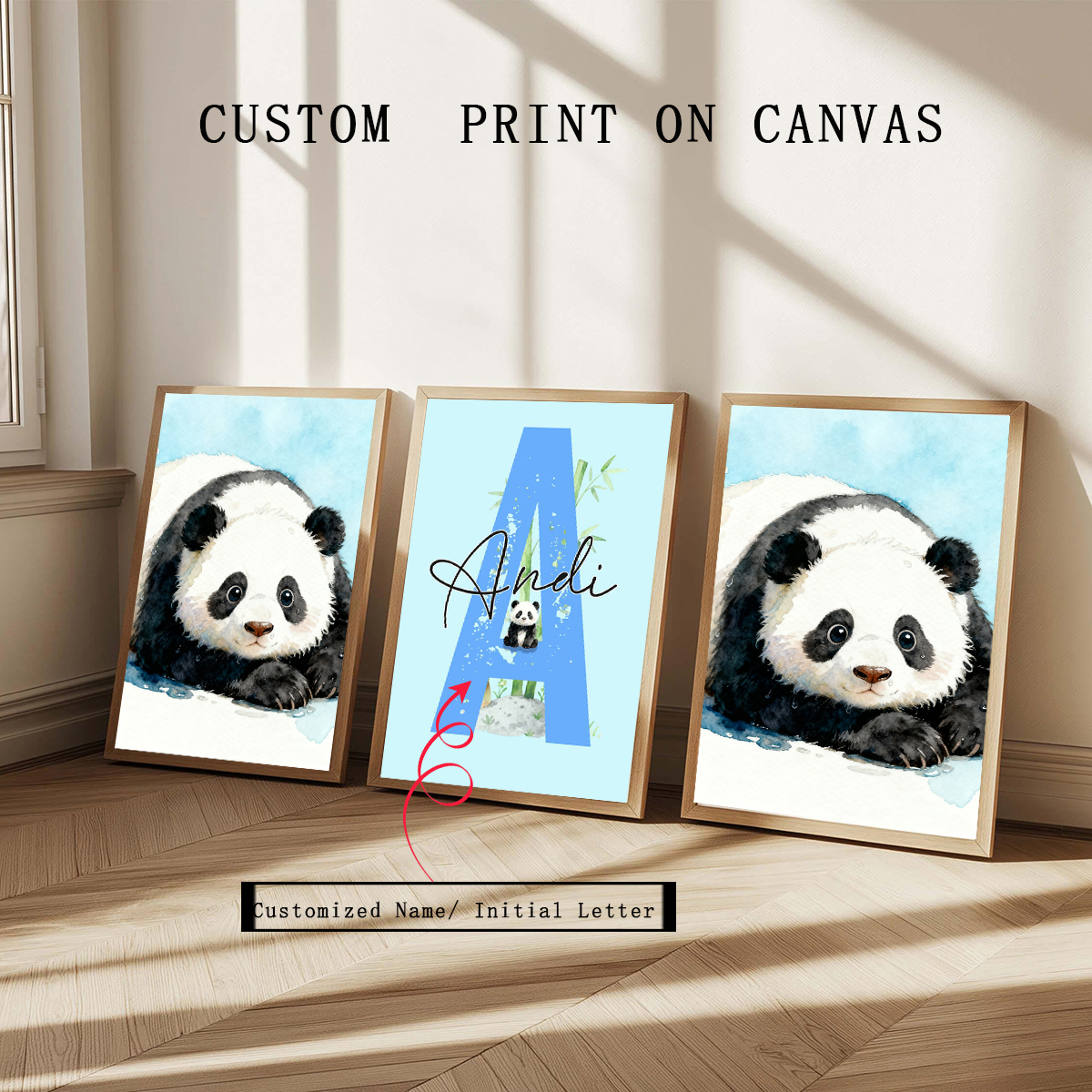 3pcs Personalized Panda Nurser - Baby Nursery Prints avis et prix