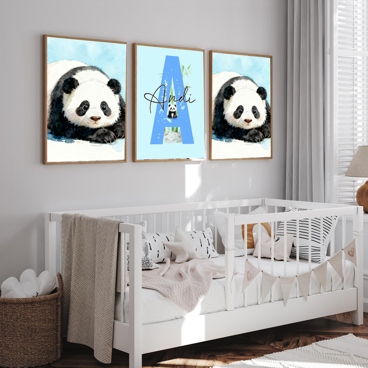 3pcs Personalized Panda Nurser - Baby Nursery Prints avis et prix