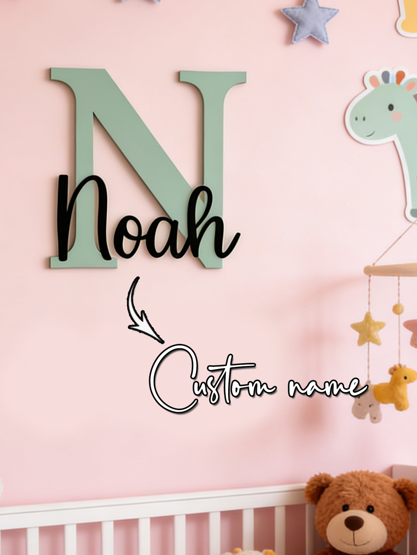 Custom Name Cloud Shaped Woode - Baby Nursery Baby avis et prix