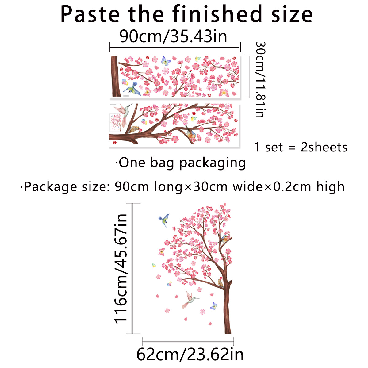 Watercolour Bird Flower Wall S - Baby Nursery Accessories avis et prix