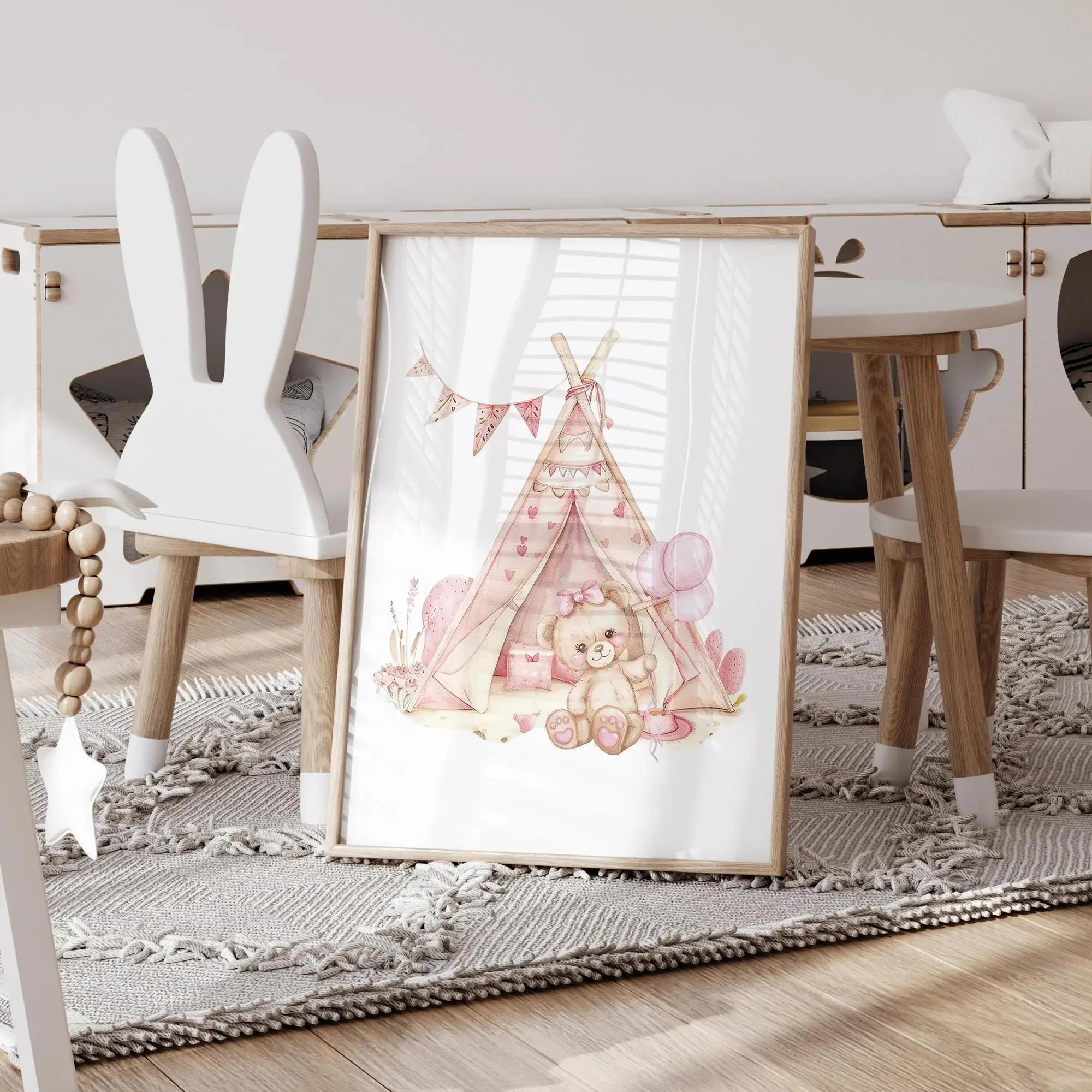 Pink Dream Bear Carousel Tent  - Baby Nursery Prints avis et prix