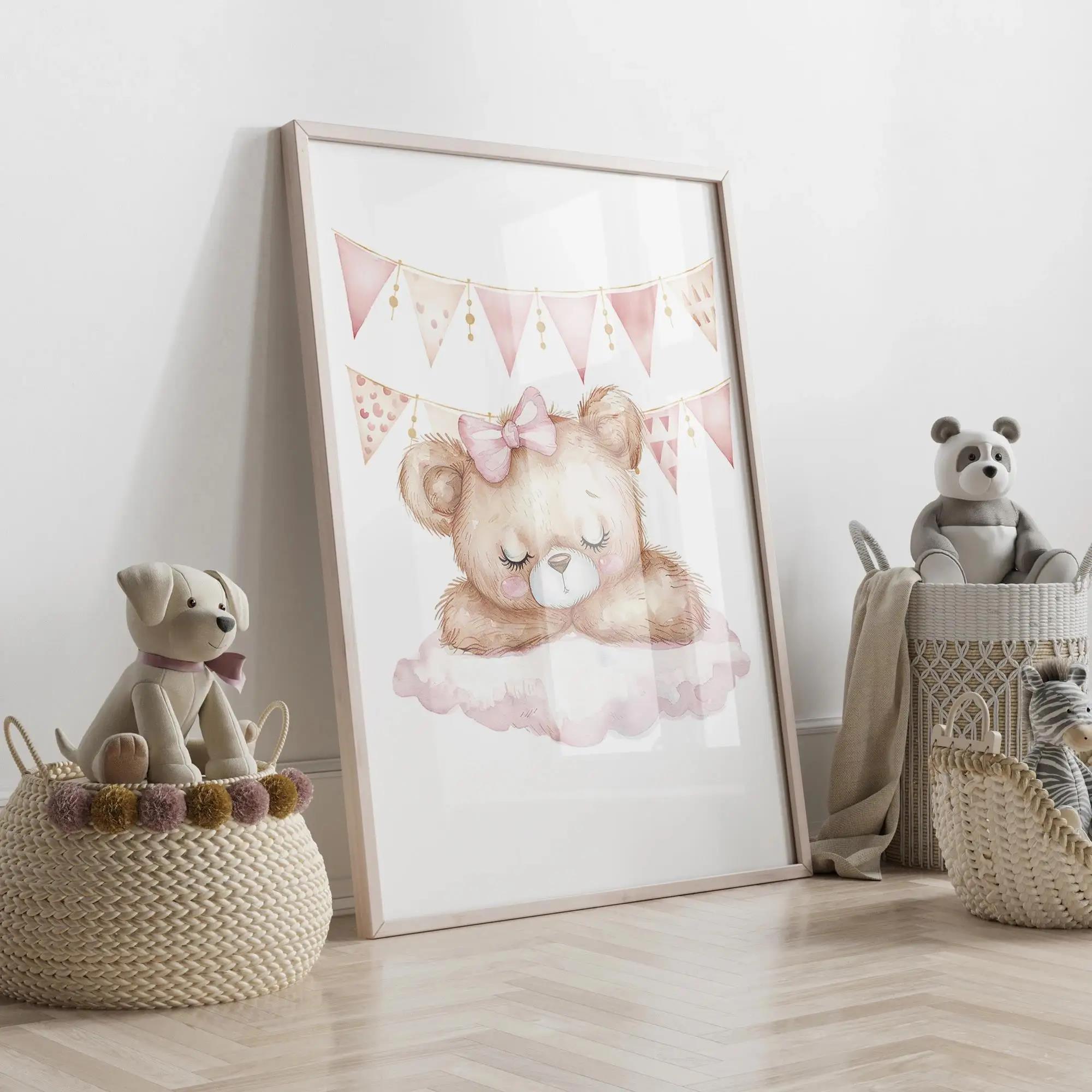 Pink Dream Bear Carousel Tent  - Baby Nursery Prints avis et prix