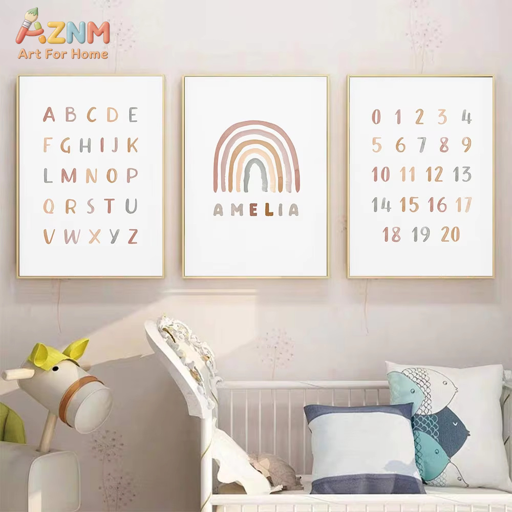 Poster Custom ABC 123 Rainbow  - Baby Nursery Mirror avis et prix