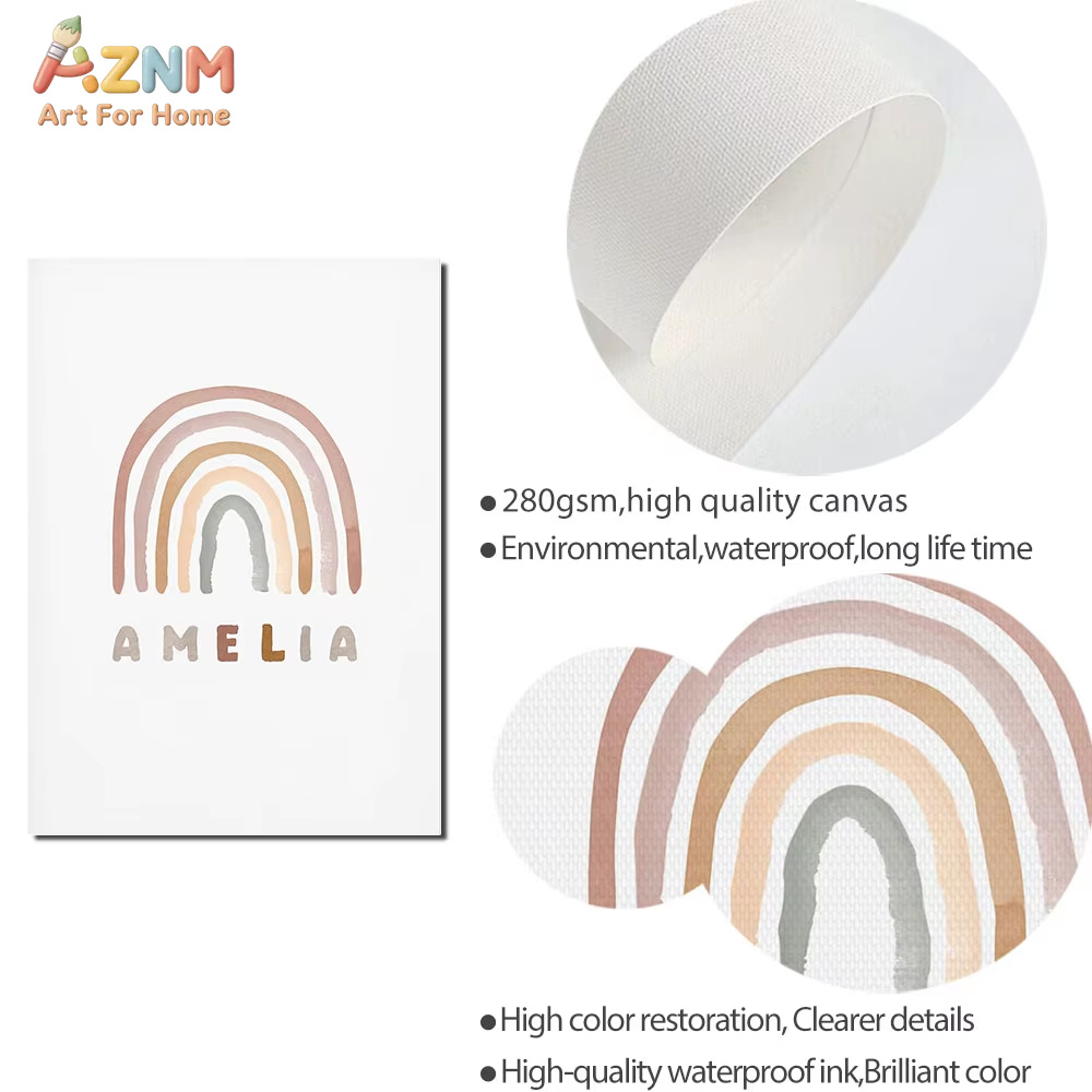 Poster Custom ABC 123 Rainbow  - Baby Nursery Mirror avis et prix