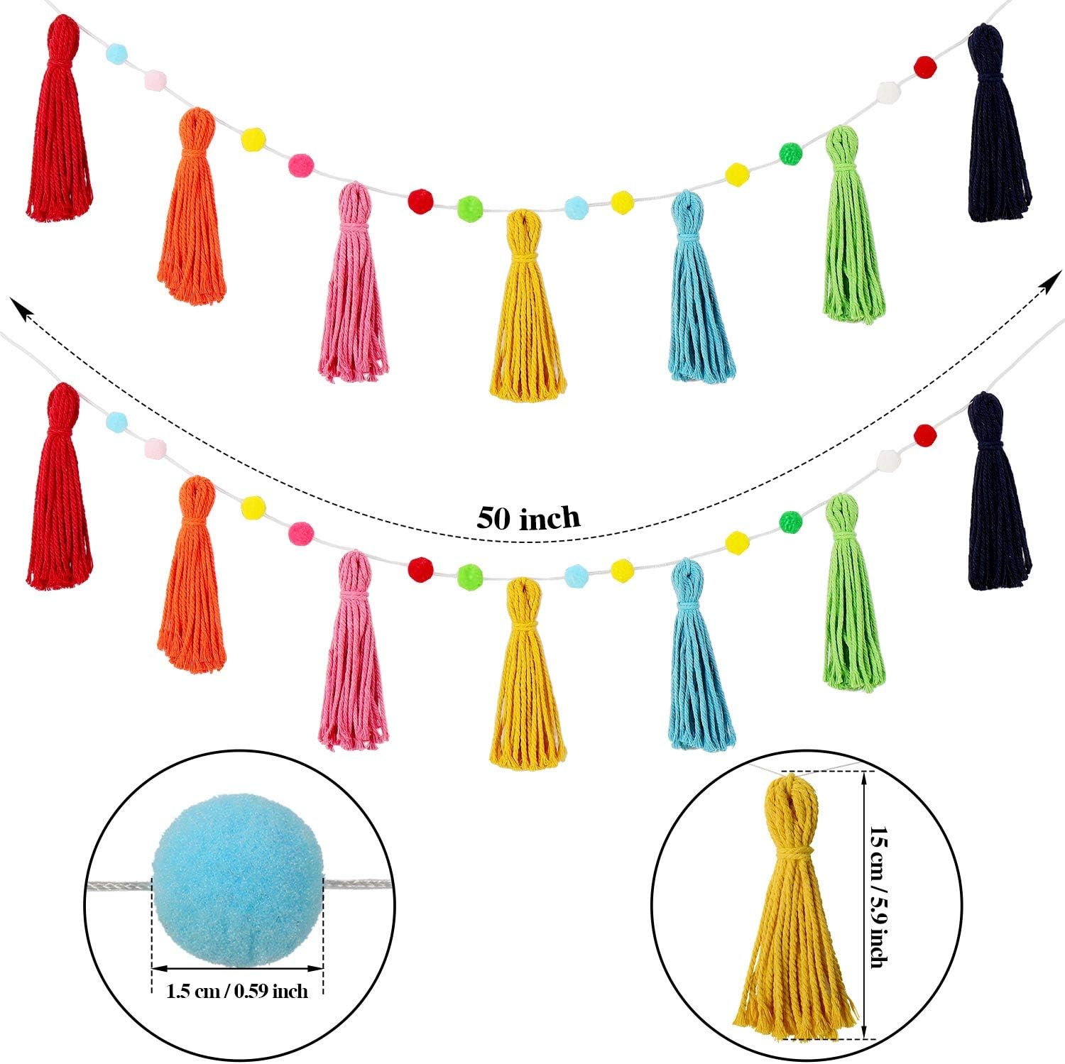 3 Pcs Colorful Rainbow Boho Ta - Baby Nursery Fabric avis et prix