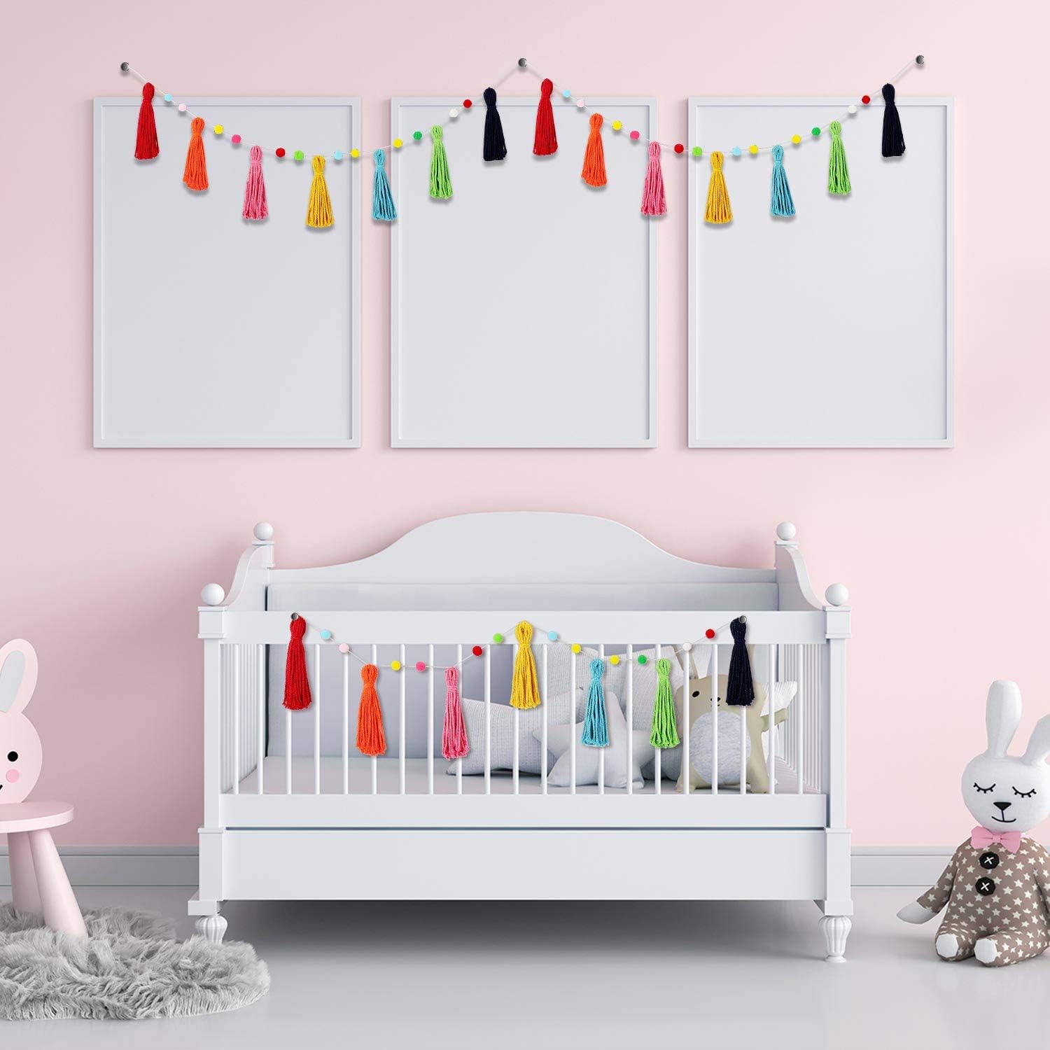 3 Pcs Colorful Rainbow Boho Ta - Baby Nursery Fabric avis et prix